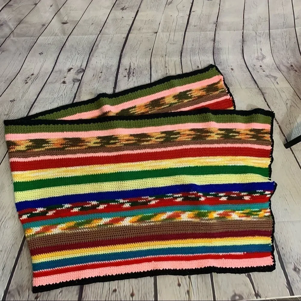 Handmade lap afghan 27 inches by 76 inches